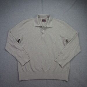 UNTUCKit Polo Shirt Mens Medium Gray Long Sleeve Sweater Golf Preppy Casual